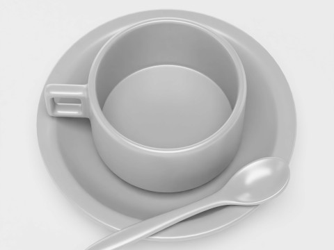 Title High-Detail of an Espresso Cup and Saucer Description This highly detailed 3D mode Modello 3D