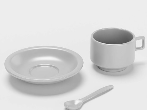 Title High-Detail of an Espresso Cup and Saucer Description This highly detailed 3D mode Modello 3D
