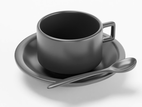 Title High-Detail of an Espresso Cup and Saucer Description This highly detailed 3D mode Modello 3D
