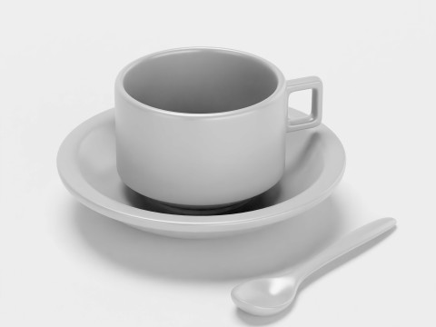 Title High-Detail of an Espresso Cup and Saucer Description This highly detailed 3D mode Modello 3D