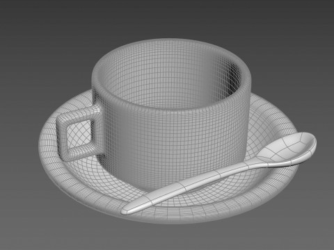 Title High-Detail of an Espresso Cup and Saucer Description This highly detailed 3D mode Modello 3D