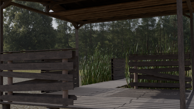 Bridge in lake v2 3D 模型 .c4d .max .obj .3ds .fbx .stl .blend 