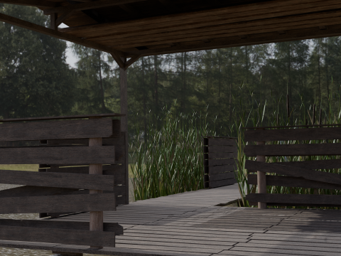 Bridge in lake v2 Modèle 3D
