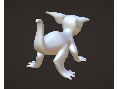 Small cute lizard dragon character for 3D printing 3Dプリントモデル