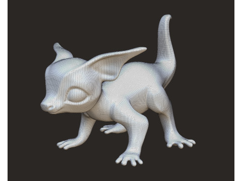 Small cute lizard dragon character for 3D printing 3Dプリントモデル