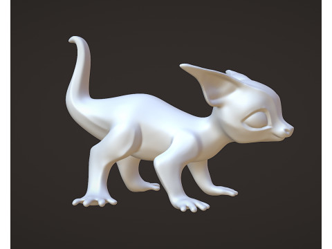 Small cute lizard dragon character for 3D printing 3Dプリントモデル