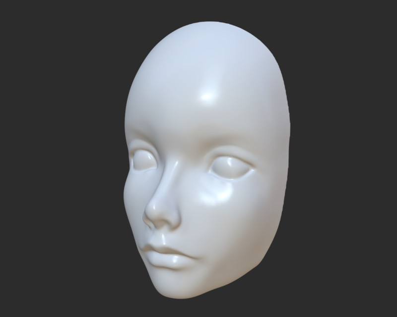 Face for a doll for mold woman girl 3D printing Modelo de Impressão 3D .c4d .max .obj .3ds .fbx .stl .blend 