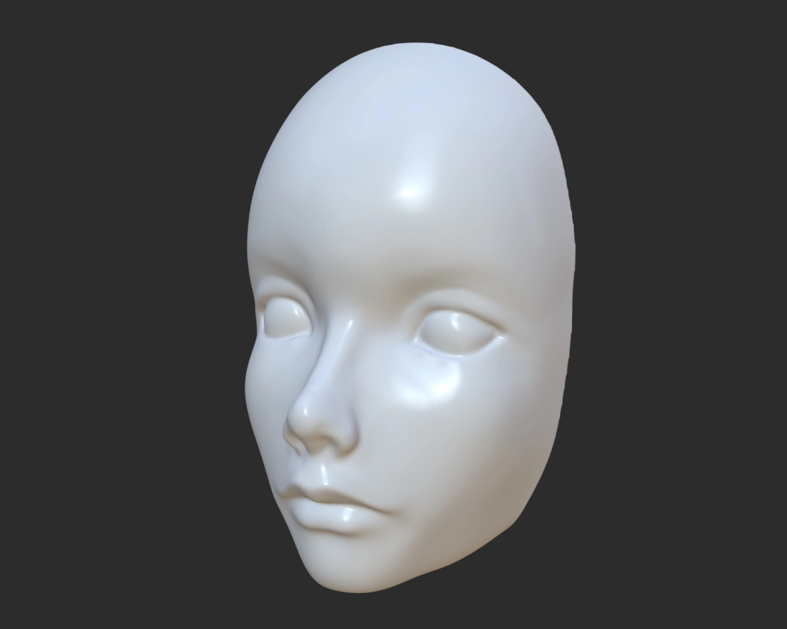 Cara para mu&ntilde;eca para molde mujer ni&ntilde;a impresi&oacute;n 3D Modelo de impresión 3D .c4d .max .obj .3ds .fbx .stl .blend 