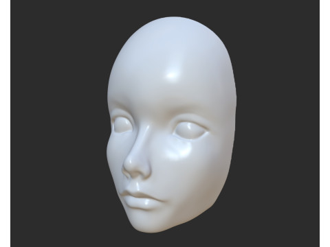 Face for a doll for mold woman girl 3D printing 3D in 3DExport