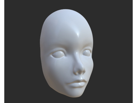 Face for a doll for mold woman girl 3D printing Modelo de Impressão 3D