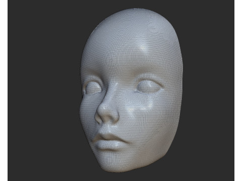 Face for a doll for mold woman girl 3D printing Modelo de Impressão 3D