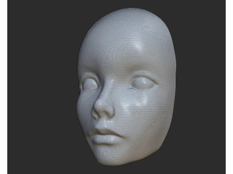 Cara para mu&ntilde;eca para molde mujer ni&ntilde;a impresi&oacute;n 3D Modelo de impresión 3D