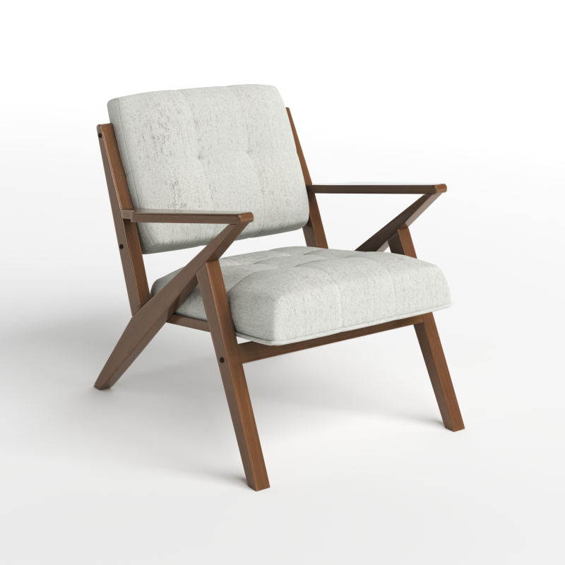 Rocket Light Grey Accent Lounge Fabric Arm Chair Modelo 3D .c4d .max .obj .3ds .fbx .stl .blend 