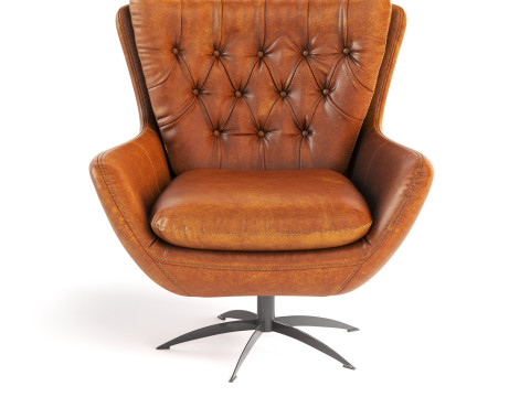 Pottery Barn Wells Tufted Swivel Armchair 3D Model