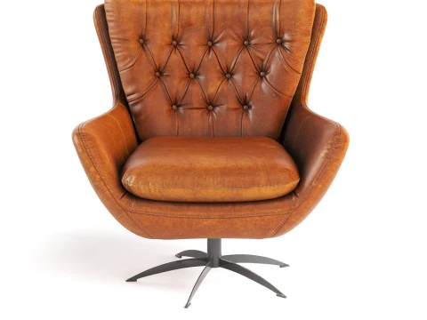 Pottery Barn Wells Tufted Swivel Armchair 3D Model
