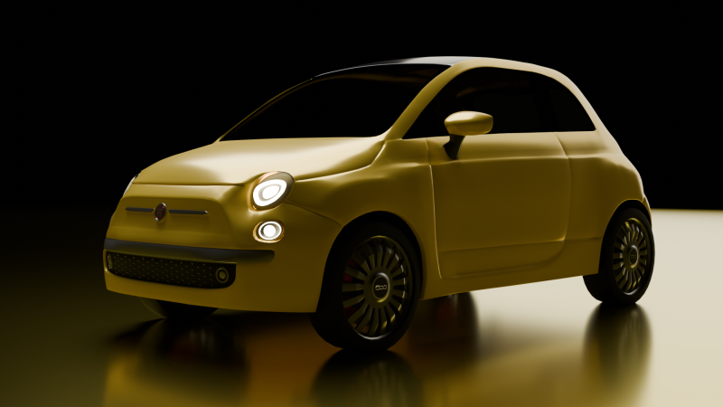 Fiat 500 3D Model .c4d .max .obj .3ds .fbx .stl .blend 