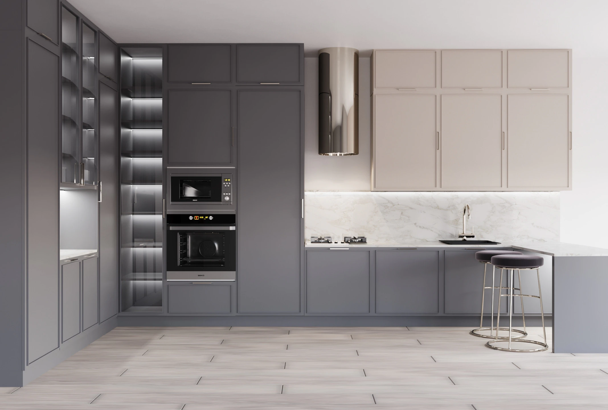 Neoclassic kitchen 3D Model .c4d .max .obj .3ds .fbx .stl .blend 