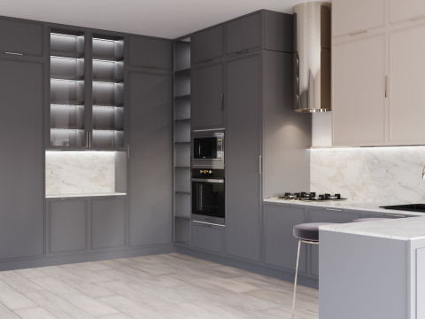 Neoclassic kitchen 3D Model