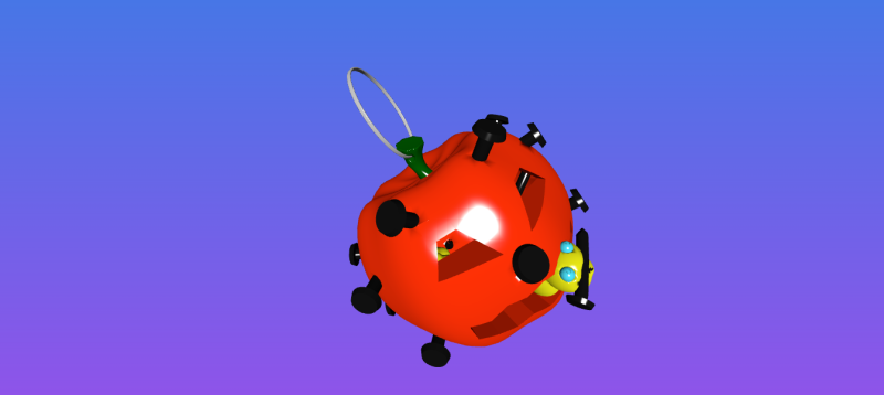 Scary pumpkin keychain 3D Принт Модель .c4d .max .obj .3ds .fbx .stl .blend