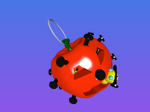 Scary pumpkin keychain 3D Print Model