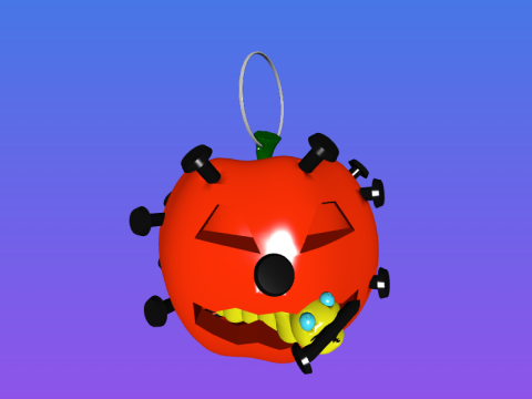 Scary pumpkin keychain 3D Druckmodell