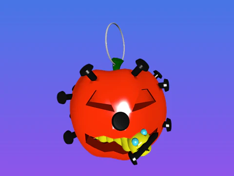 Scary pumpkin keychain 3D Print Model