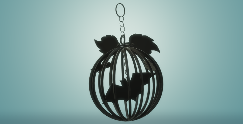 Bat keychain in a pumpkin cage 3D 프린트 모델 .c4d .max .obj .3ds .fbx .stl .blend