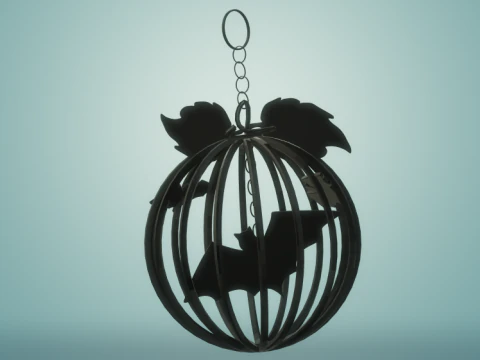 Bat keychain in a pumpkin cage 3D Print Model
