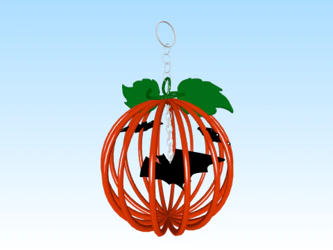 Bat keychain in a pumpkin cage 3D Print Model