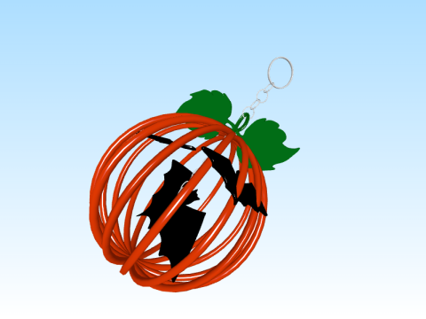 Bat keychain in a pumpkin cage 3D 프린트 모델