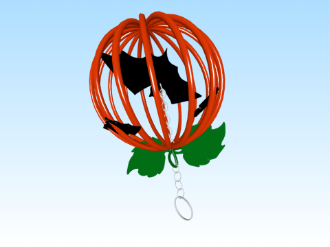 Bat keychain in a pumpkin cage 3D 프린트 모델