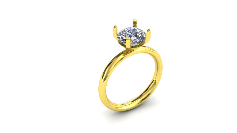 Solitaire ring classic model 1 Model Cetak 3D .c4d .max .obj .3ds .fbx .stl .blend