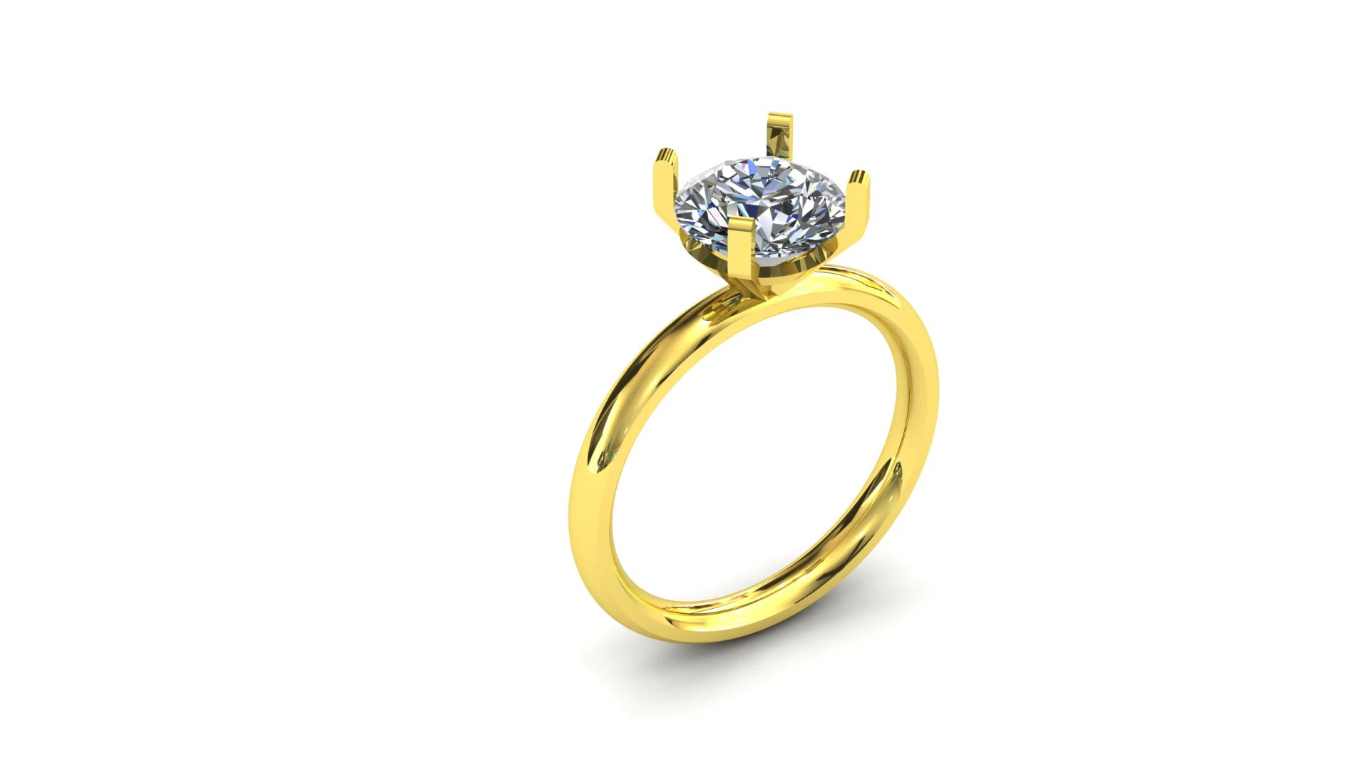 Solitaire ring classic model 1 3D Print Model .c4d .max .obj .3ds .fbx .stl .blend 
