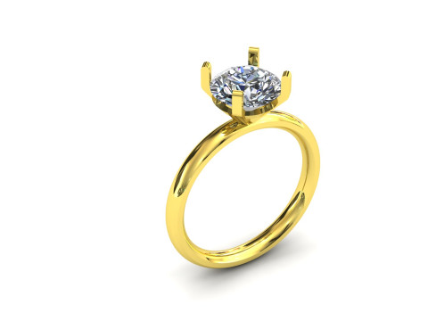 Solitaire ring classic model 1 3D Print Model