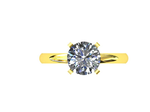 Solitaire ring classic model 1 3D Print Model