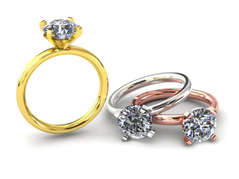 Solitaire ring classic model 1 3D Print Model