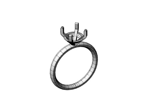 Solitaire ring classic model 1 Model Cetak 3D