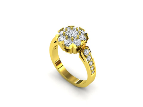 Model pierścionka z brylantem 2 Model do druku 3D