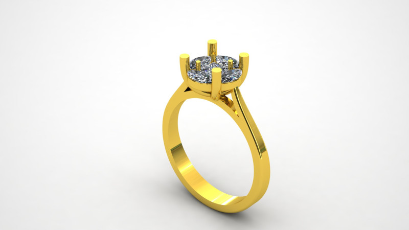 Solitaire ring model 3 3D Baskı Modeli .c4d .max .obj .3ds .fbx .stl .blend