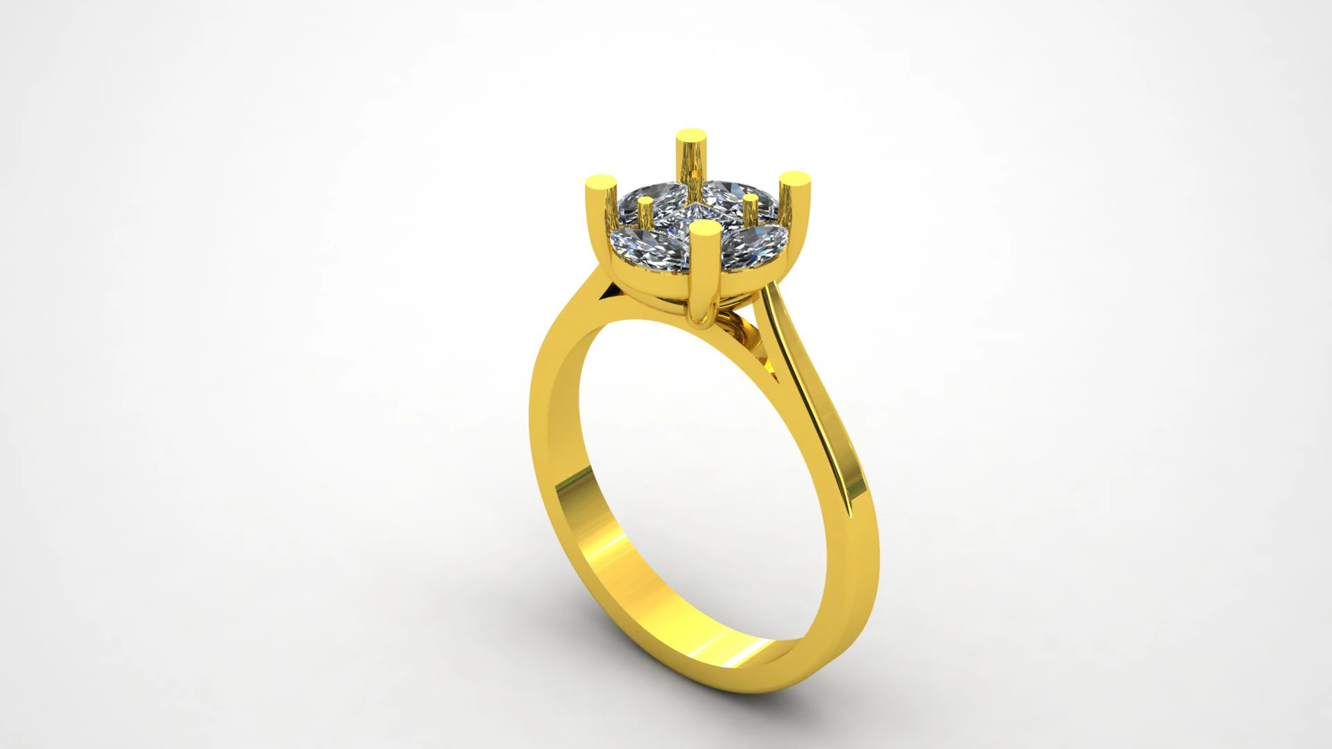 Solitaire ring model 3 3D Print Model .c4d .max .obj .3ds .fbx .stl .blend 