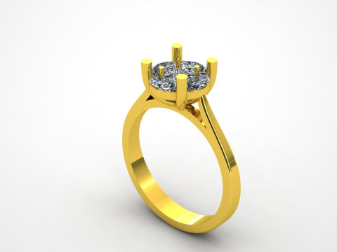 Solitaire ring model 3 3D Print Model
