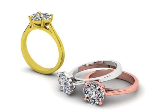 Solitaire ring model 3 3D Baskı Modeli