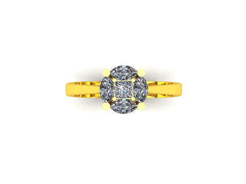 Solitaire ring model 3 3D Baskı Modeli