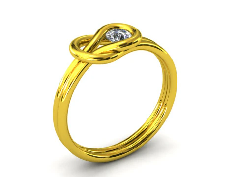 Каблучка з діамантовим вузлом модель 4 3D Принт Модель