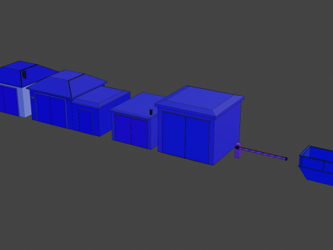 Low poly garage pack 3D Модель