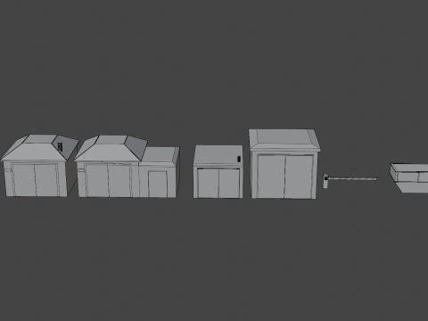 Low poly garage pack 3D Модель