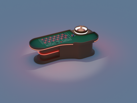 Casino roulette table 3D Model
