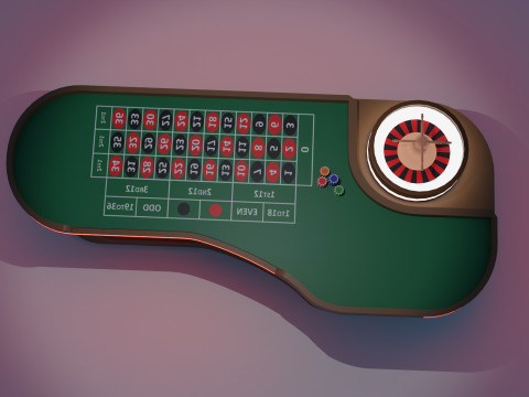 Table de roulette de casino Modèle 3D