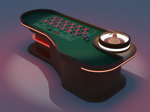 Table de roulette de casino Modèle 3D