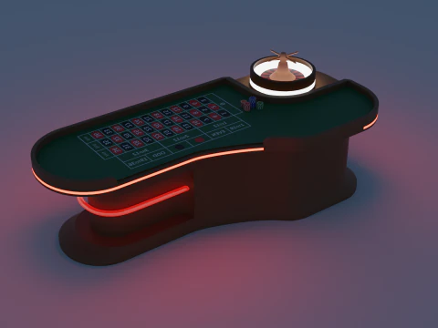 Meja rolet kasino Model 3D